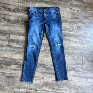 White House Black Market Distressed Blue Skinny Jeans